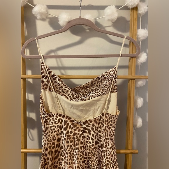 Hello Molly Velvet Leopard Print Cowl Neck Mini Dress - Picture 6 of 7